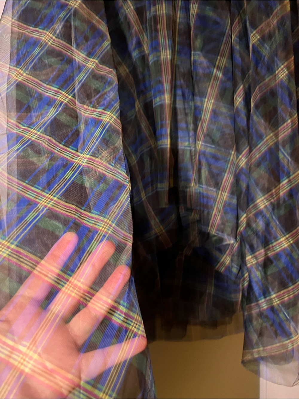 Kate Hewko Plaid Skirt in Black and Blue - Feminine A-Line Style - Picture 2 of 8